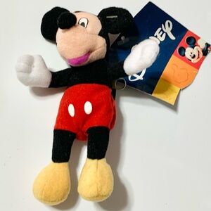Vintage Mickey Mouse Zipper Keychain Plush Accessory NEW